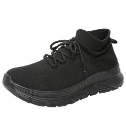 QINQNC Male Canvas Straßenschuhe Manner Flache Mokassins Modische Herren-Sportschuhe für Frühjahr und, Flache Unterseite, leichtes, atmungsaktives Mesh, zum Men Ohne Schnürung Schwarz (Black, 43) von QINQNC