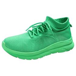 QINQNC Male Canvas Straßenschuhe Manner Flache Mokassins Modische Herren-Sportschuhe für Frühjahr und, Flache Unterseite, leichtes, atmungsaktives Mesh, zum Men Ohne Schnürung Schwarz (Green, 41) von QINQNC