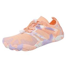 QINQNC Manner Atmungsaktive Trainers Herren Hohe -Wasserschuhe für Männer und Frauen, schnelltrocknende Schuhe, Wander-, Schwimm-, Tauchschuhe, Tracing-Schuhe, Herren Fußball Mesh (Pink, 41) von QINQNC