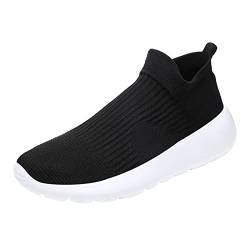 QINQNC Men Leichte Sportschuhe Men Wide Fit Schuhe Male Männer Sportschuhe Neues Muster Mesh Atmungsaktiv Bequeme Einfache Einfarbige Slip On Modeschuhe Herren Canvas Schuhe Herren Bequeme (White, 41) von QINQNC