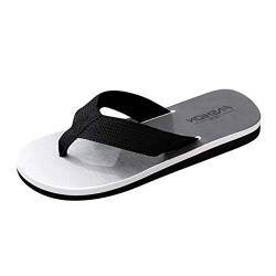 QINQNC Men Rutschfest Sommerschuhe Male Winter Atmungsaktive Hausschuhe Flache Schuhe Herren Strand Flip-Flops Sandalen Startseite Herrenschuh Herren Mit Fell Warm Gefuttert Slipper Herren (Black, 41) von QINQNC