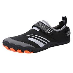 QINQNC Men'S Mesh Wasserfeste Arbeitsschuhe Male Mode Wasserschuhe Männer und Frauen Schnelltrocknende Schuhe Wandern Schwimm- und Tauchschuhe Tracing Schuhe Herren Jogging Unisex Trainers (Black, 39) von QINQNC