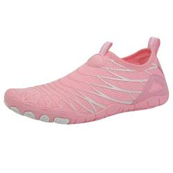 QINQNC Men's Bequeme Winter Stoff Sneaker Herren Ohne Schwimmschuhe für Herren und Damen, leichte Schwimmschuhe, und Tauchschuhe, Strandschuhe, Yogaschuhe für Men Hohe Stoff Schuhe Herren (Pink, 43) von QINQNC