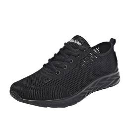 QINQNC Men's wasserdichte Turnschuhe Men Hohe Unisex Herren Turnschuhe bequem Mode lässig atmungsaktiv leicht einfarbig und Herren Soft Foam Buty Sportowe Damskie Herren (Black, 41) von QINQNC