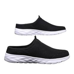 QINQNC Mens Flache Schnürschuhe Mens Classic Schuh Mode Frühjahr und Herren Sportschuhe Flache Unterseite Leichte Fly Woven Mesh Atmungsaktiv Slip On Bequem und Men's Festlic (White, 47) von QINQNC