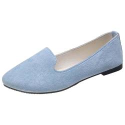 QINQNC Mens Leichte Espadrilles Manner Zum Reinschlupfen Weiche orthopädische Damenschuhe, atmungsaktiv, gewebt, zum Spazierengehen, Slip-On-Schuhe aus Damen Extra Weite (Light Blue, 40) von QINQNC