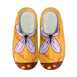 QINQNC Women's Flauschig Plusch Atmungsaktiv Slippers [Warmes Upgrade] Warme Hausschuhe für Damen, weich und bequem, wärmen Ihre Füße im Winter. Damen Gummisohle Hausschuhe Damen (Yellow, 36) von QINQNC