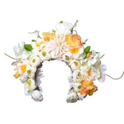 QIYUDUOLA Kranz, Strandblumen, Girlanden, Blumen-Haarband, Hochzeitskränze, Haarband für Damen und Mädchen von QIYUDUOLA