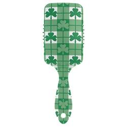 Haarbürste St. Patrick's Day Kleeblatt Plaid Kunststoff Antistatisch Luftkissen Kamm Weiche Nylon Pins Massage Entwirren für Frauen Damen Mädchen von QMIN