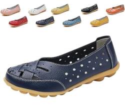 Orthopädische Stylendy Loafers, Orthopädische Loafers aus atmungsaktivem Leder, Orthopädische Schuhe für Frauen (dunkelblau,EU-45) von QQLADY