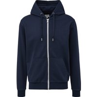 QS Sweatjacke, Kapuze, geteilte Kängurutasche, für Herren, blau, M von QS