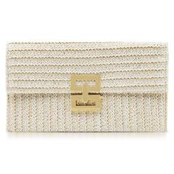 QTKJ Stroh-Clutch-Geldbörsen, edles Umschlagpaket, böhmische Handtaschen, geeignet für Strand, Reisen, Alltag (Beige), gelb von QTKJ