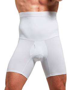 QUAFORT Herren-Shorts, Bauchkontrolle, hohe Taille, figurformend, formend, Beinunterwäsche, Weiss/opulenter Garten, X-Large von QUAFORT