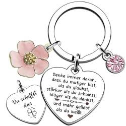 Glücksbringer Schlüsselanhänger，Konfirmation Geschenk Mädchen，Glücksbringer Prüfung Mutmacher Lucky Charms，Dankeschön Geschenke Schutzengel Schlüsselanhänger Mit Gravur，Gute Besserung Geschenke von QUANMAITONG