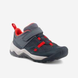 Wanderschuhe Crossrock mit Klettverschluss Kinder Gr. 24–34 grau/rot von QUECHUA