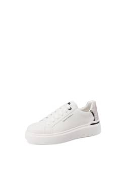 QUEEN HELENA Lässige Sneakers, leicht, bequem, für Damen X32-60, Weiß und Silber, 37 EU von QUEEN HELENA