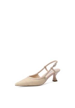 QUEEN HELENA Pumps mit niedrigem Absatz, elegante Damenschuhe K3398, Camel, 38 EU von QUEEN HELENA