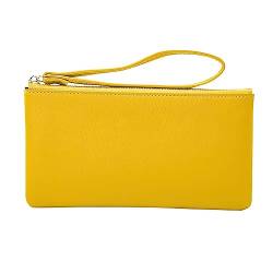 QUINTRA , Kunstleder, Reißverschluss, einfarbig, Unterarm-Geldbörse, Clutch-Geldbörse Geldbörsen Damen Hellblau (Yellow, One Size) von QUINTRA