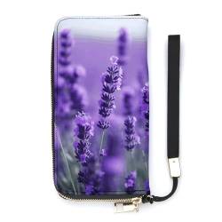 QWHJK Minimalistische Geldbörse für Herren, violetter Lavendel-Druck, faltbare Geldbörse, niedliche Geldbörse, Reisebrieftasche, Damen, violetter Lavendel, 20 x 10,5 cm, modern, violett/lavendel, von QWHJK