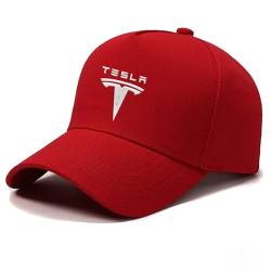 QWTYAFF Auto-Baseballkappe,Für Tesla Verstellbare Waschbare Baseball Cap Running Sport Kappe Outdoor Sonnenmütze,C-OneSize von QWTYAFF