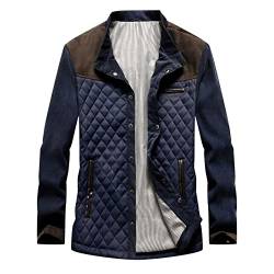 QWUVEDS Sommer jacken Herren dünn Jeans jacken für Herren Herren-Herbst- und Wintermode, lässig, Karierte Taschenjacke, dicker Mantel Armee Herren Schwarz outdoor jacken für Herren sommerjacken von QWUVEDS