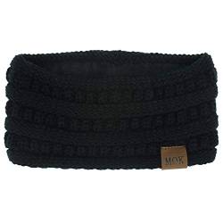 Strickkopfband Frauen Haarband warm halten handgemachte Fashion-Sport-Haarreif Schwimmbank (Black, One Size) von QWUVEDS