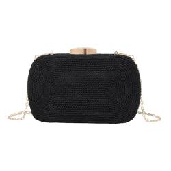 Qaonsciug Trendige gewebte Kette Box Abendtasche Stilvolle Schultertaschen Geldbörse Handtasche für modebewusste Frauen, BK von Qaonsciug