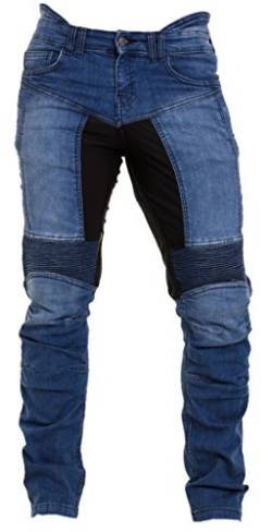 Qaswa Herren Motorradhose Jeans Motorrad Hose Motorradrüstung Schutzauskleidung Motorcycle Biker Pants, 34W / 32L, Blau von Qaswa