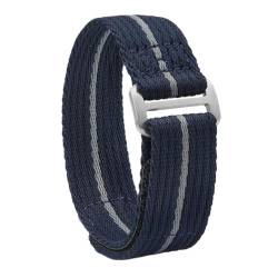 Qgsaghty Nylon-Uhrenarmband, 20/22mm, Sport-Stoffgürtel, universeller Ersatz-Uhrenarmbänder, Armbanduhr-Armband, Blau, 20mm-m von Qgsaghty