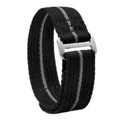 Qgsaghty Nylon-Uhrenarmband, 20/22mm, Sport-Stoffgürtel, universeller Ersatz-Uhrenarmbänder, Armbanduhr-Armband, Schwarz, 20mm-m von Qgsaghty