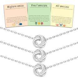 QianSiLi Freundschaftskette für 3 personalisierte Halskette Damen Choker Geschenke für Frauen, Abschlussgeschenke, Geschenke für die Schulanfangszeit, Stein Sterling Silber, Nicht zutreffend von QianSiLi