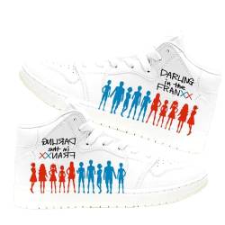 Darling in The Franxx Schuhe Anime Sneakers Zero Two/Ichigo Anime Druck Freizeitschuhe Mid High Sneakers Weiße Classic Sportschuhe für Teenager Unisex Erwachsene von Qiancc