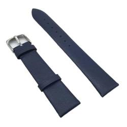 QiaoJun Uhrenarmband,Uhrenarmband Leder 12mm 14mm 16mm 18mm 20mm 22mm Leder Uhrenarmband Riemen Armbands für Frauen Männer Braun Black Belt Band Watch Zubehör(Blue 1,22mm) von QiaoJun