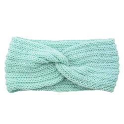 Weicher Haarbügel mit Kabel- und Haarbindern Strick Winter Frauen Haarreif Stretch-wärmer Schweißband Neon Gelb (Mint Green, One size) von QinMMSPORTS