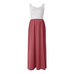 Ärmelloses Umstandskleid Damen Lang Schwangerschafts Kleid Casual Umstands Maxikleid Sommer Umstandsmode Stillkleid Damen Pregnancy Sommerkleid Lose Maternity Kleider Stillmode Umstandskleidung von QingHUImao