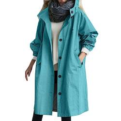 Damen Regenjacke mit Kapuze - Damen Atmungsaktiver Windbreaker Mit Kapuze Regenponcho Leicht 3 In 1 Mehrzweck Poncho Regenponcho Für Damen Herren Damen Wasserdichte Faltbar Regenmantel Regenponcho von QingHUImao