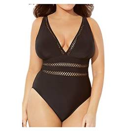 Frauen Mesh-one Piece Badeanzug mit V-Ausschnitt In Über Bademode High Waist Push Up Badeanzug von Qiribati