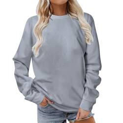 Long Sleeve Shirt womenDamen Pullover Rundhals, Kapuzenpullover Damen Einfarbige, Damen Langarm Rundhals Strickjacke, Basic Hoodie, Damen Hoodies Mit Kapuze, Sweatershirt Damen, Winter Oberteil von Qixiu