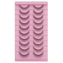 10 Katzenaugen Wimpern Künstliche Acryl Wimpern Winge End Wimpern Gefälschte Wimpern Natürliche Vollstreifen Wimpern von Qsvbeeqj