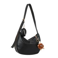 Funktionelle PU-Knödel-Unterarmtasche, Crossbody-Tasche für den täglichen Einkauf und gesellschaftliche Anlässe, Schwarz von Qsvbeeqj