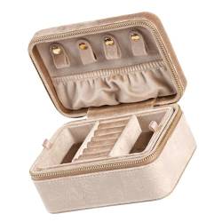 Qsvbeeqj Reise-Präsentationsbox, Schmuck-Aufbewahrungsbox, elegantes Schmuckkästchen, Schmuck-Organizer für Ohrringe, Ringe, Halsketten von Qsvbeeqj