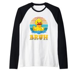 Bruh Funny Rubber Duck Lovers Meme für Herren, Damen, Jungen und Mädchen Raglan von Quacktastic Duck Party Outfit