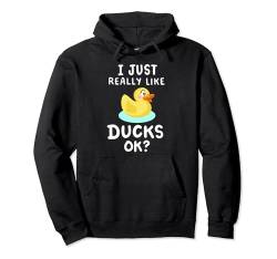 Lustige Badeente Liebhaber I Just Really Like Ducks Men Women Pullover Hoodie von Quacktastic Duck Party Outfit