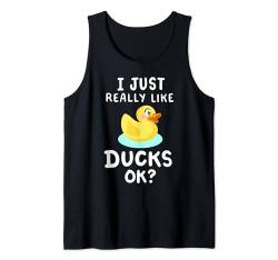 Lustige Badeente Liebhaber I Just Really Like Ducks Men Women Tank Top von Quacktastic Duck Party Outfit