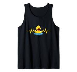 Niedliche Gummi-Ente, Herzschlag, Entenliebhaber, Herren, Damen, Kinder Tank Top von Quacktastic Duck Party Outfit