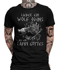 Wikinger Viking Valhalla Odin Thor Nordmann Wolf Nordische Mythologie Skal Norse Herren Männer T-Shirt von Quattro Formatee