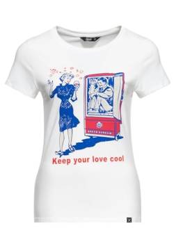 Queen Kerosin Damen T-Shirt | Kurzarmshirt | Printshirt | 50S | Rockabella | Vintage | Comic Art | Cartoon | Retro | Humorous Keep Your Love Cool von Queen Kerosin