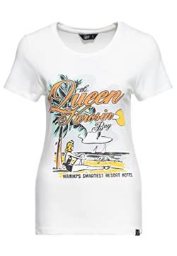 Queen Kerosin Damen Vintage Shirt | T-Shirt | Slim Fit | Frontprint | Kurzarm Shirt | Retro | Hawaii Style | Waikiki | Pin-Up | 50S Bammm von Queen Kerosin