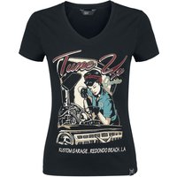 Queen Kerosin - Rockabilly T-Shirt - Tune Up - S bis XXL - für Damen - Größe XL - schwarz von Queen Kerosin