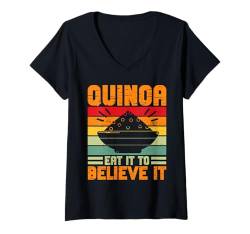 Damen Quinoa Iss es, um es zu glauben Quinoa T-Shirt mit V-Ausschnitt von Quinoa Gifts